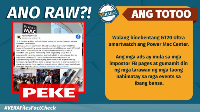 VERA FILES FACT CHECK: Posers of ‘Energy Mac Middle’ put up FAKE advert for smartwatch